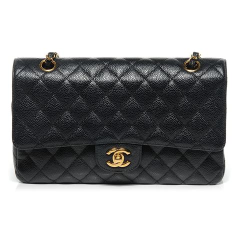 CHANEL Caviar Quilted Medium Double Flap Black